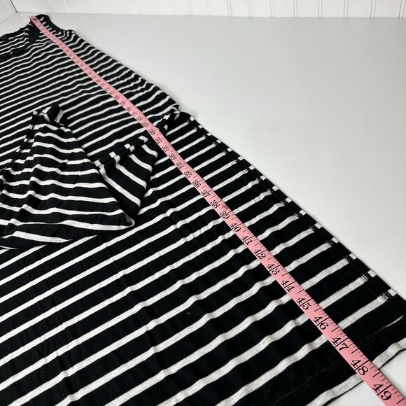 J Crew Striped Maxi Dress Sz XXS Black Gray Racerback Tank Slit Vacation Lounge - Picture 10 of 12